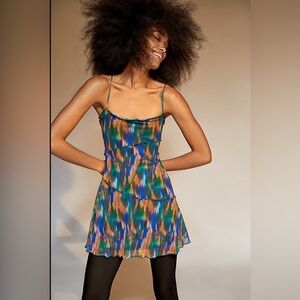 Urban Outfitters Moxie Mesh Mini Slip Dress
